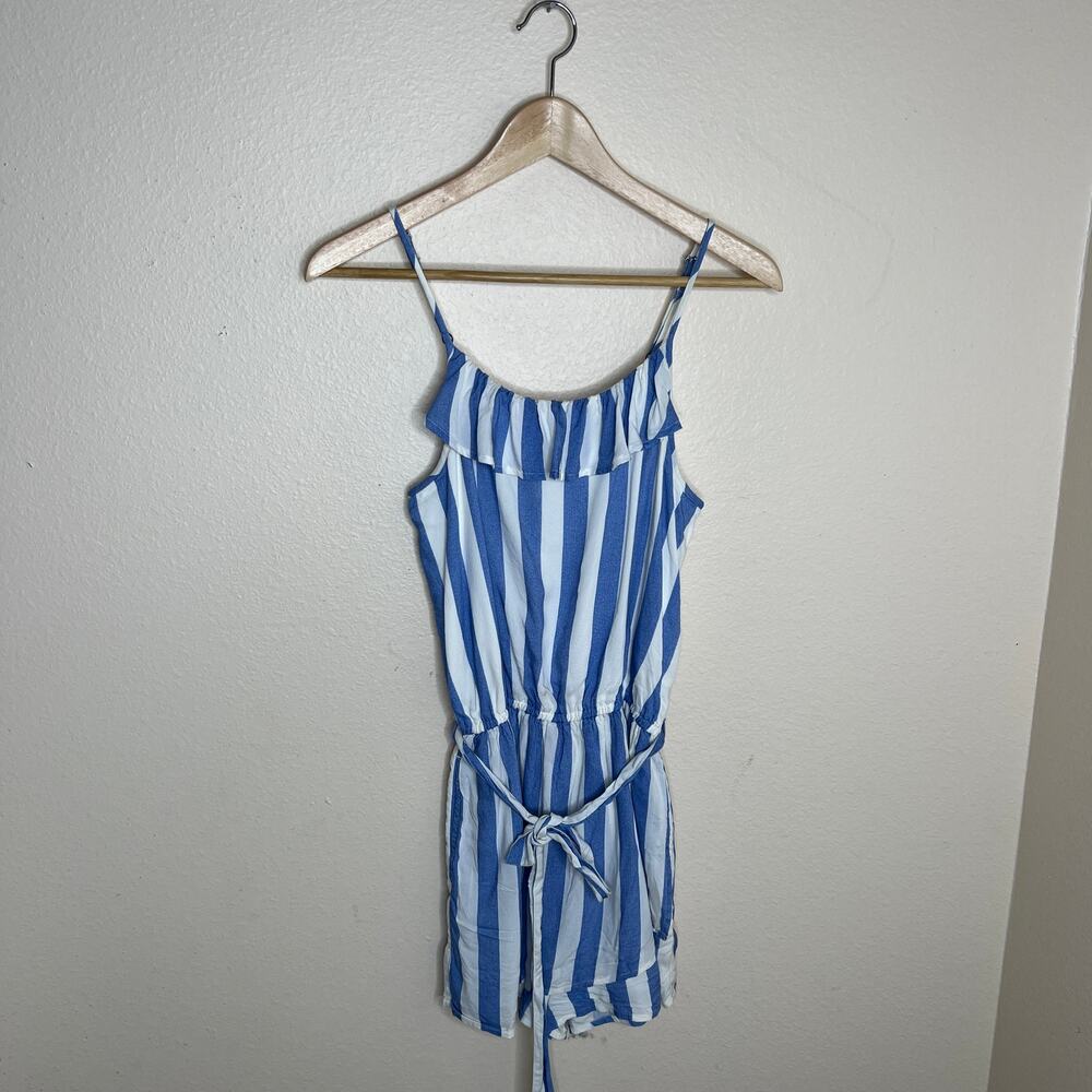Abercrombie Kids Blue and White Stripe Romper 15/16